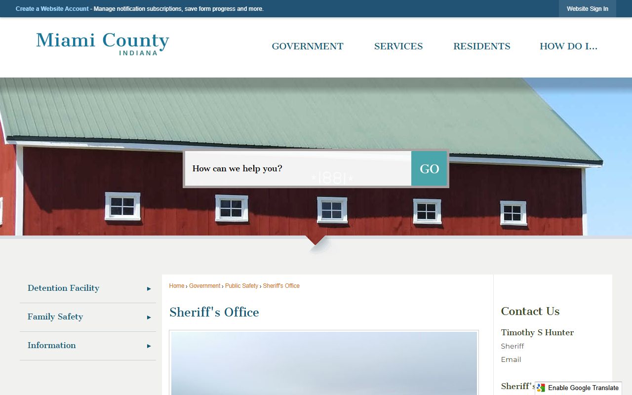 Miami County arrest records Sheriff's Office page