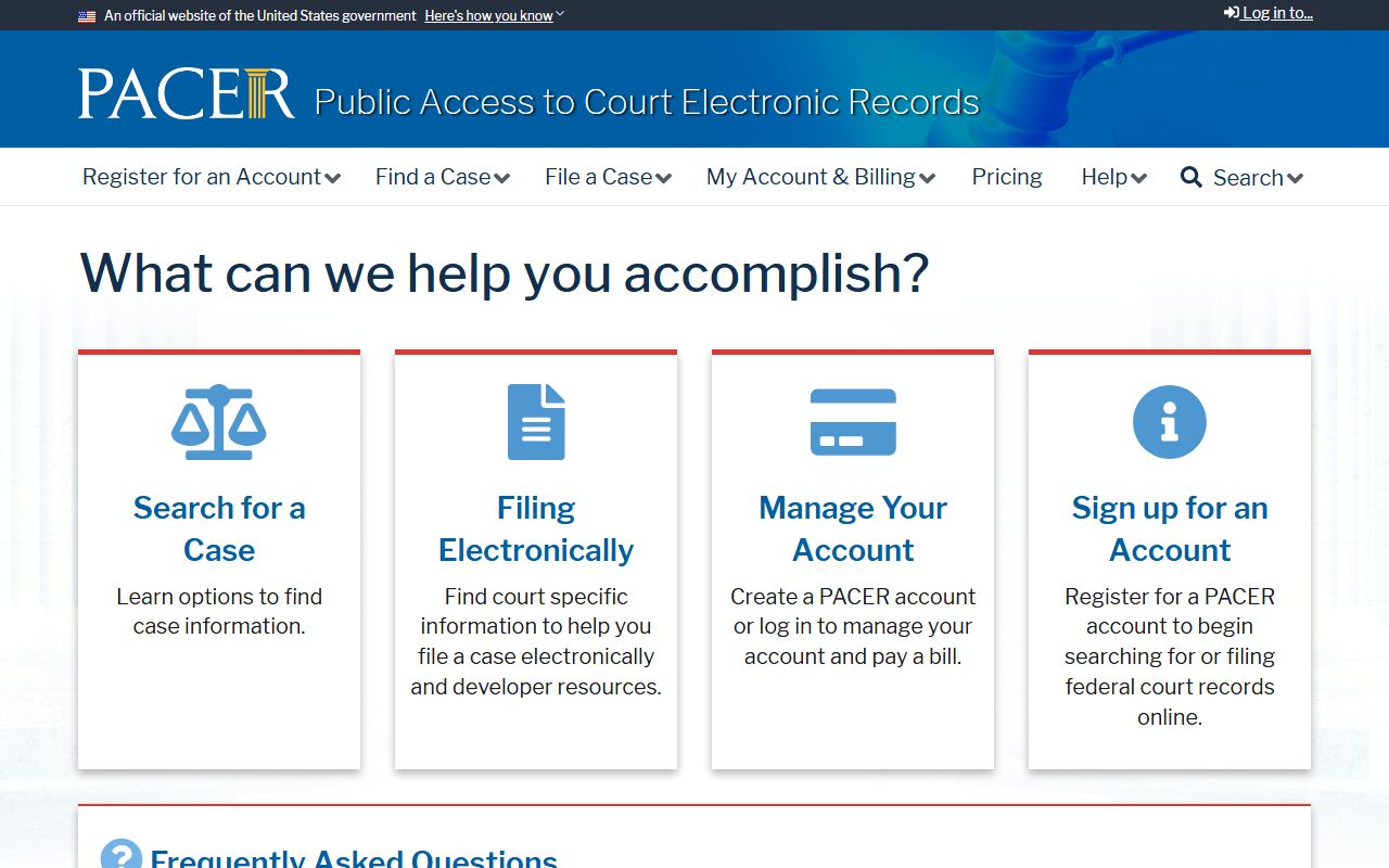 Miami County court dockets PACER federal docket access