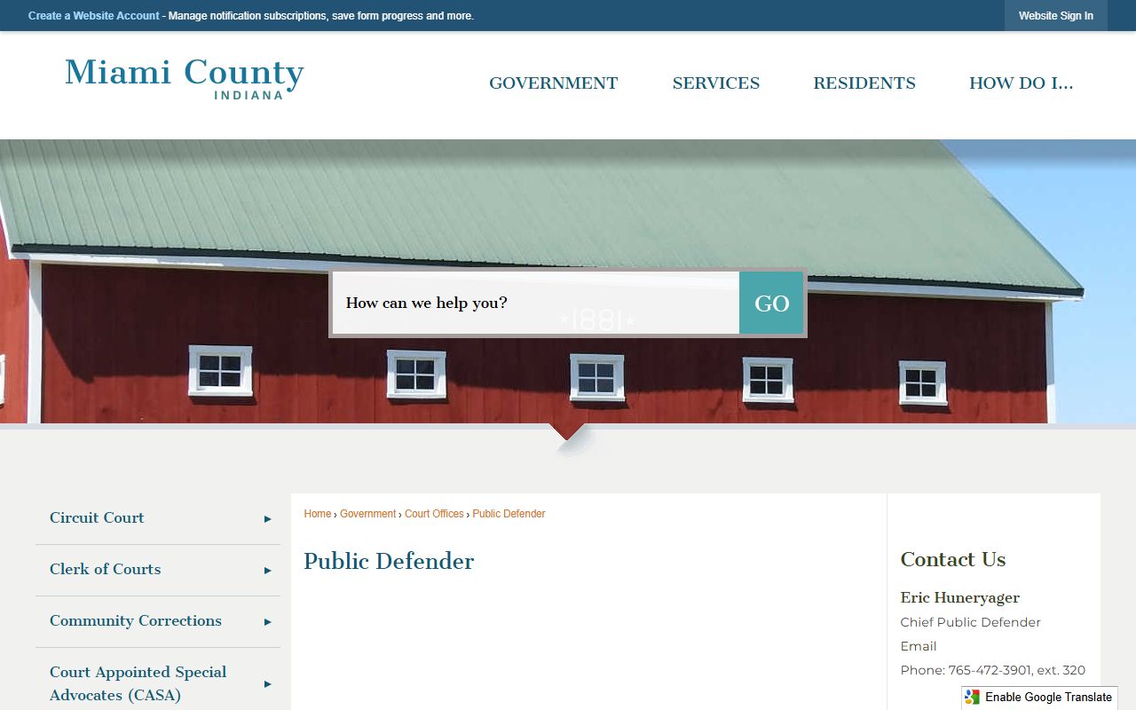 Miami County criminal court records public defender page