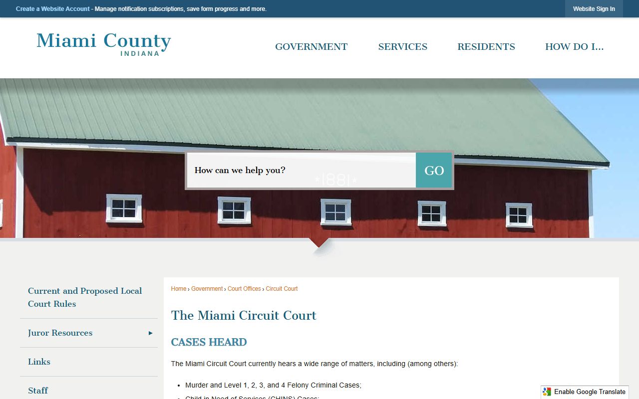 Miami County Circuit Court records page