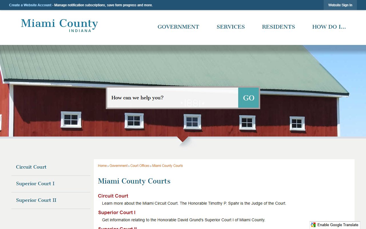 Miami County Circuit Court Superior Court records court list