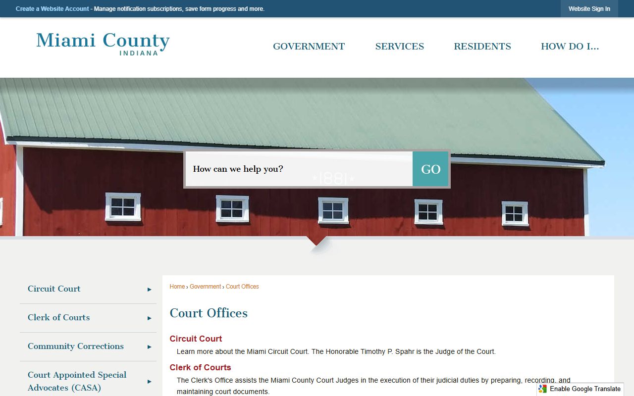 Miami County court records court offices page