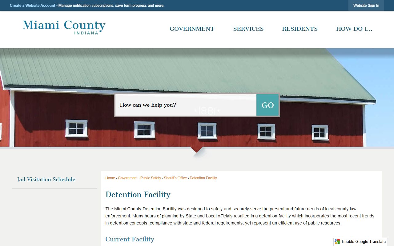 Miami County inmate records detention facility page