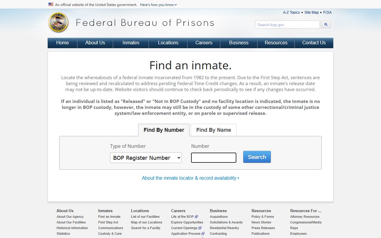 Miami County warrant records federal inmate locator reference