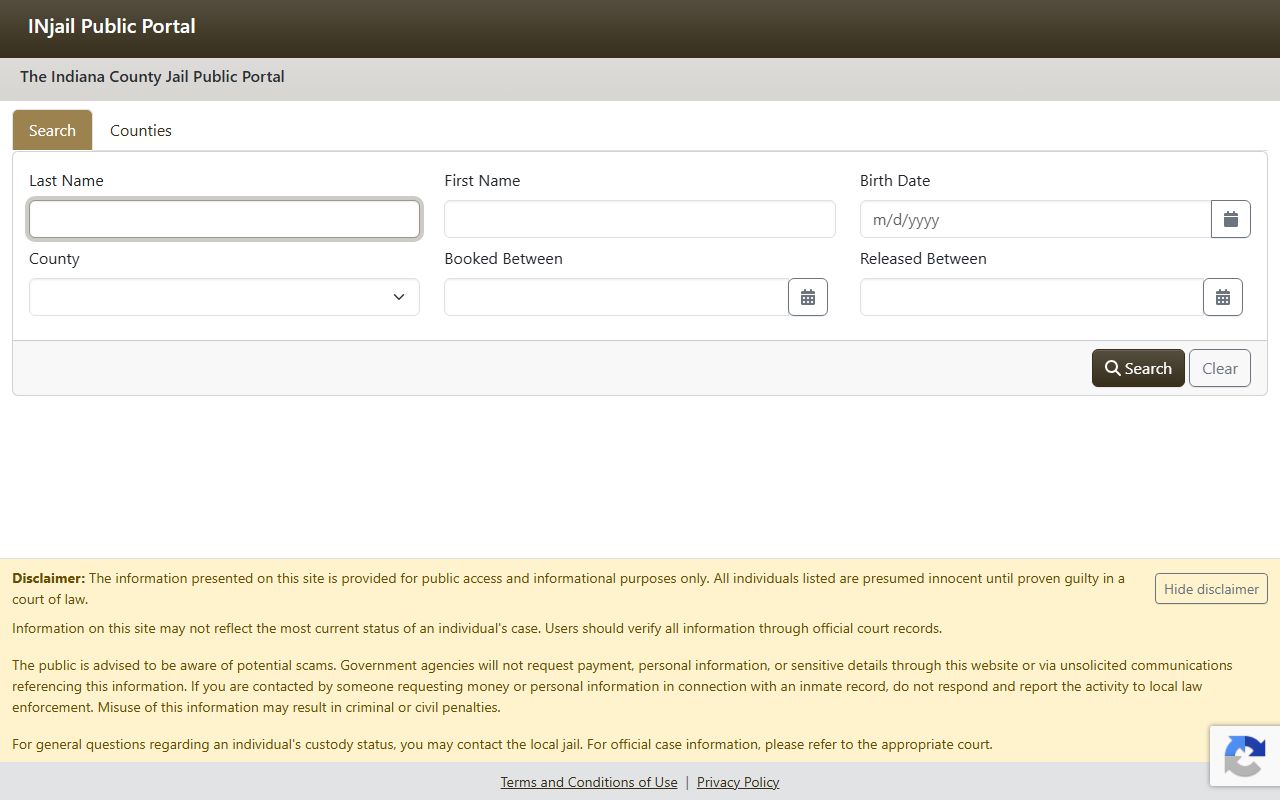 Miami County warrant records Indiana county jail portal